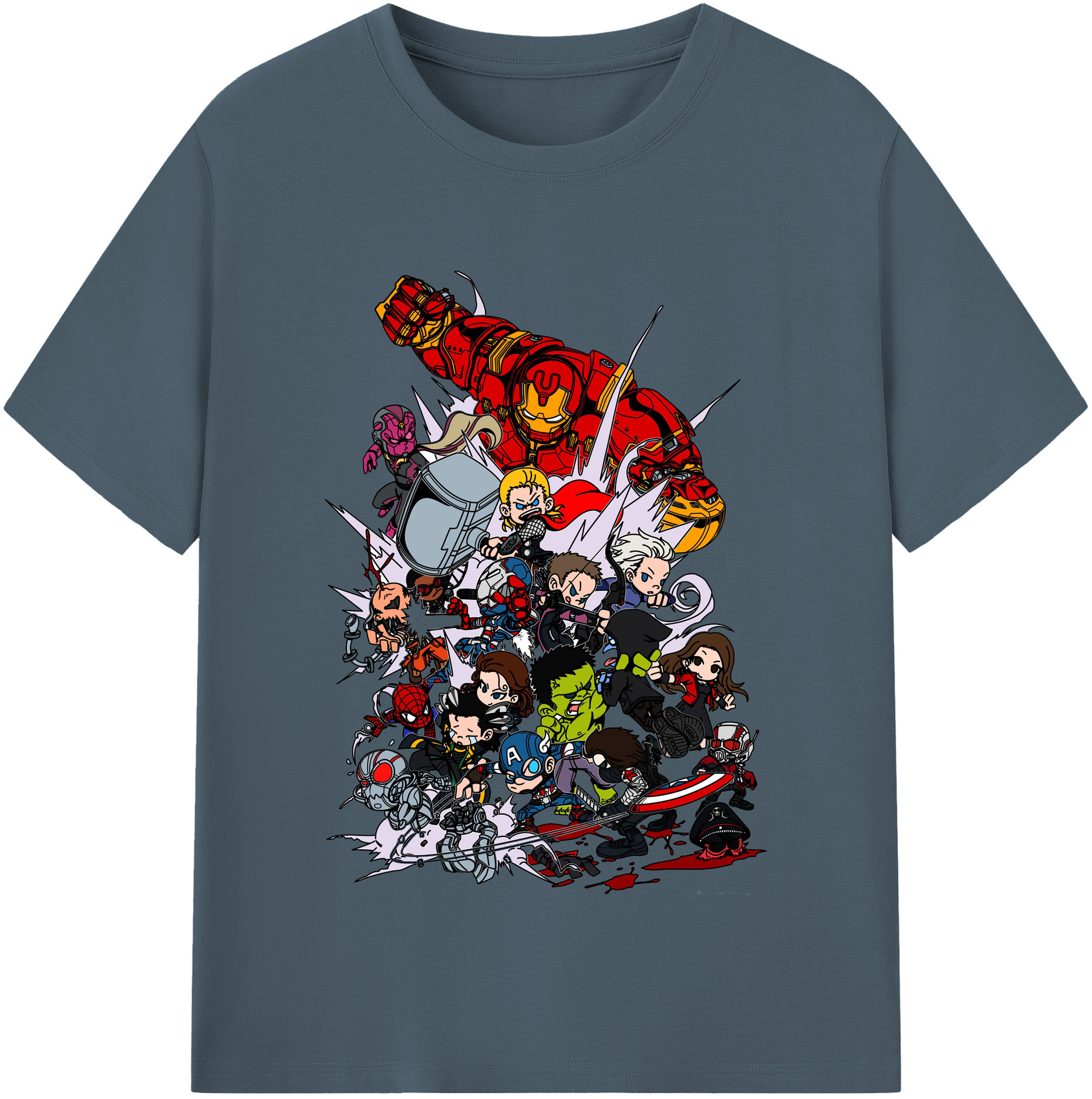 （画像用） アベンジャーズ The Avengers 綿100％半袖Tシャツ（フロントプリント）